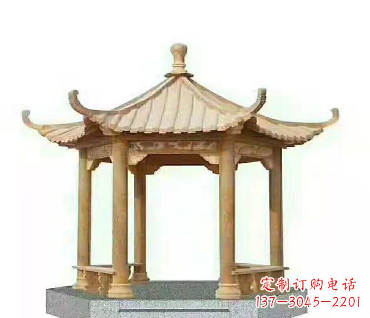 保定晚霞凉亭石雕