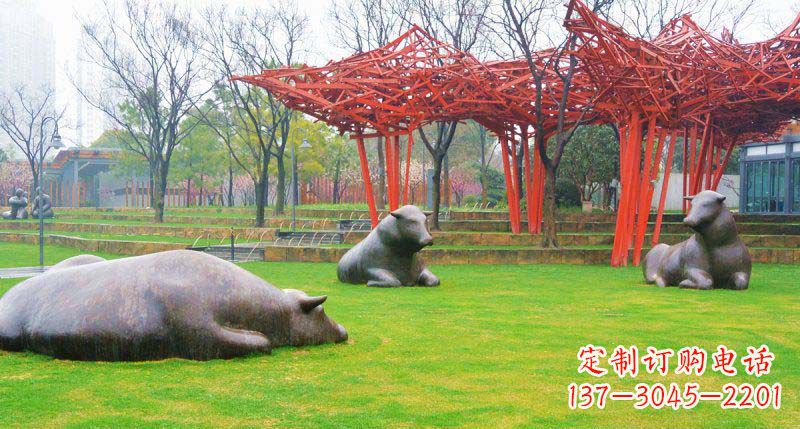 保定中领雕塑精美休闲动物铜雕