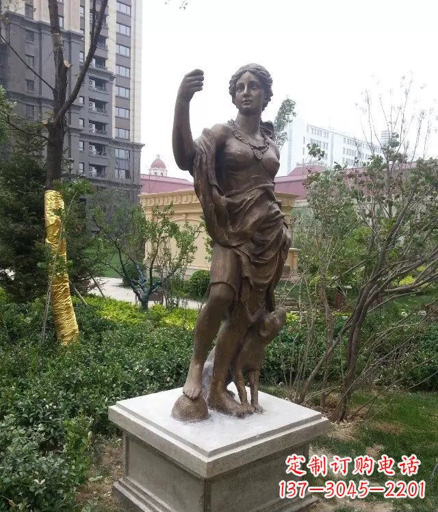 保定公园西方女人人物铜雕_1