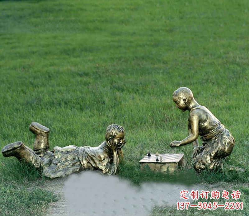 保定优雅精致的儿童铜雕