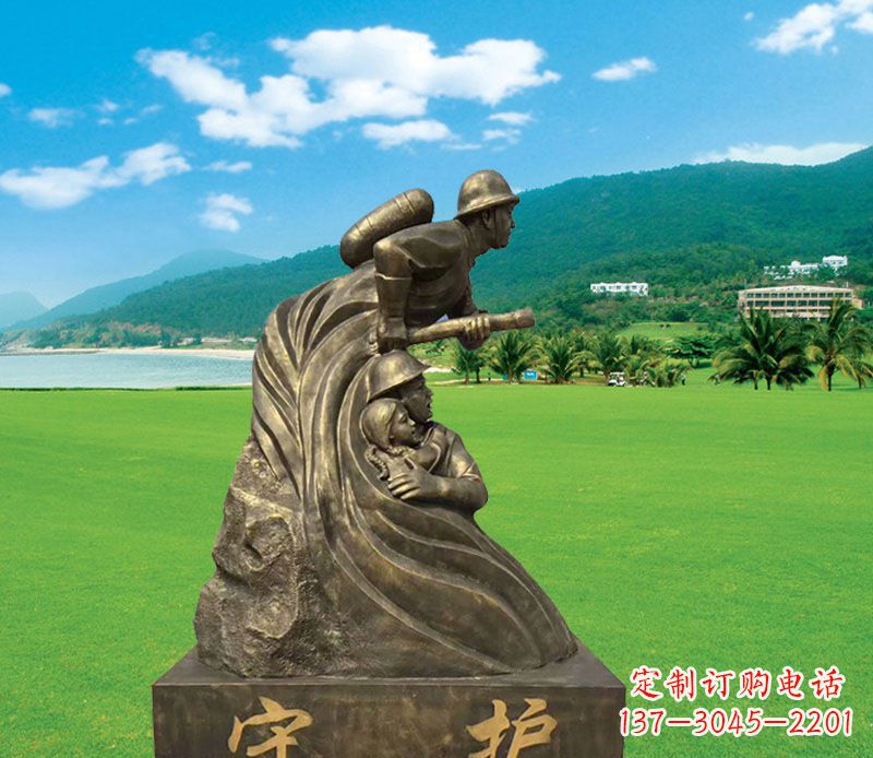 保定弘扬消防文化的消防员雕塑