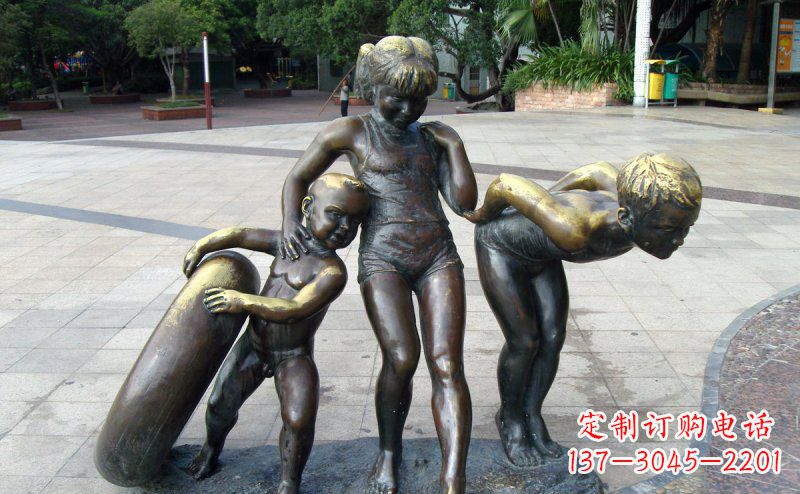 保定浪漫情怀小孩铜雕