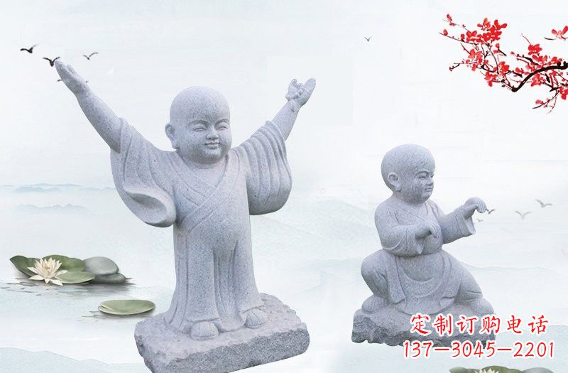 保定中领雕塑精美的和尚石雕