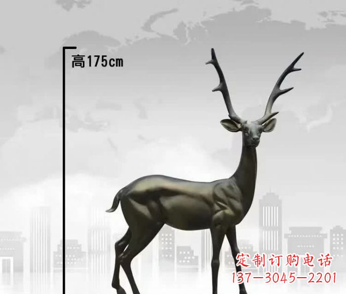 保定公园小鹿铜雕 (3)