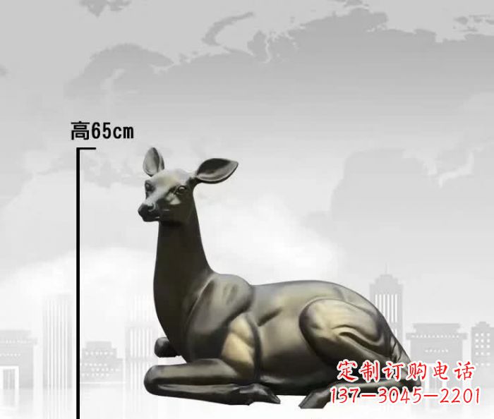 保定公园小鹿铜雕 (4)