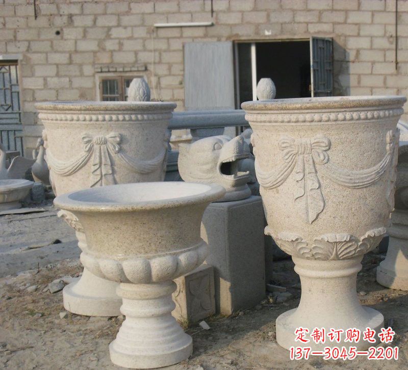 保定经典欧式花盆石雕