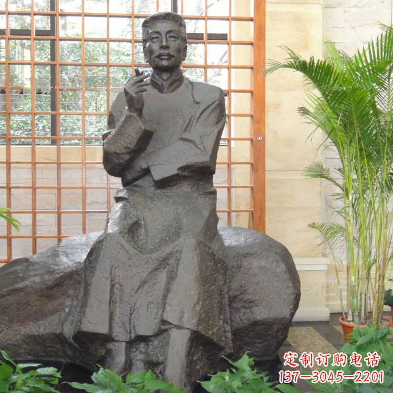保定中领雕塑|传承历史文化的鲁迅铜雕像