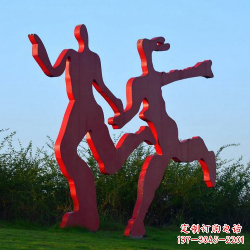 保定情侣心剪影雕塑