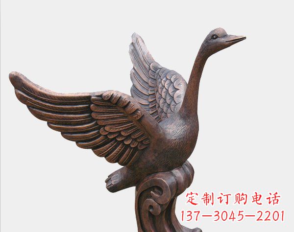 保定公园铸铜天鹅动物铜雕
