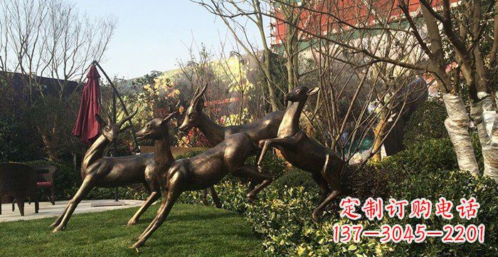 保定中领雕塑精美铜鹿动物雕塑