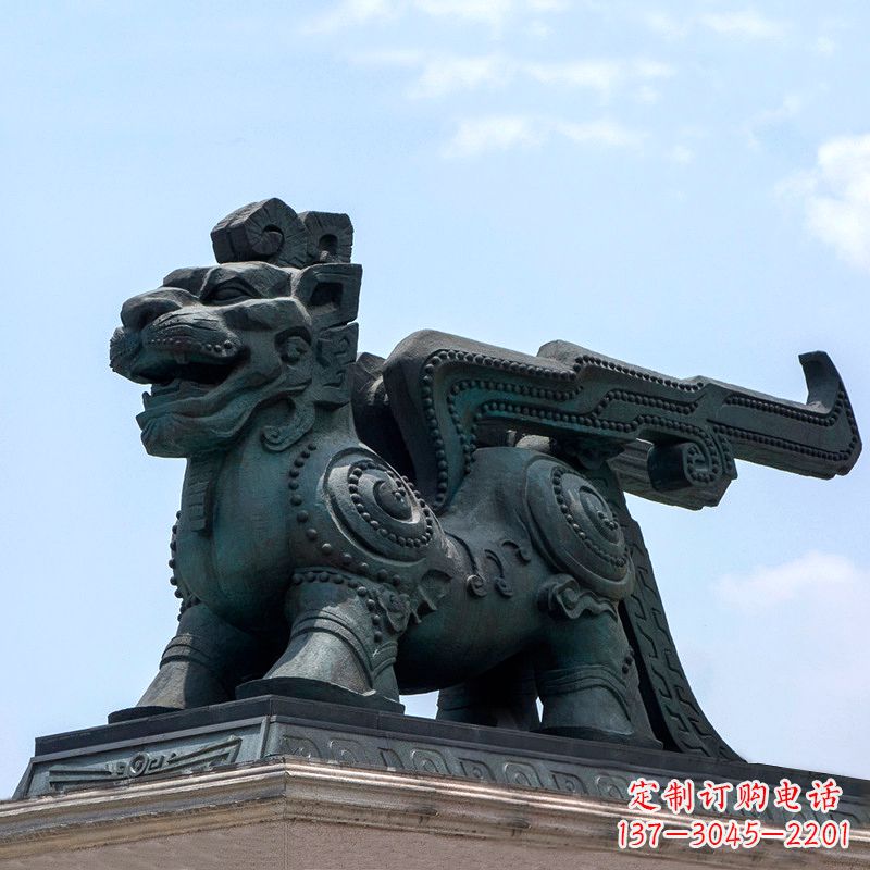 保定中领雕塑-铜制獬豸雕塑