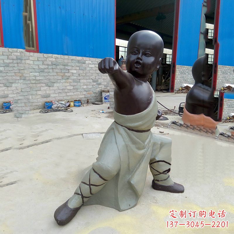 保定精致和尚铜雕塑
