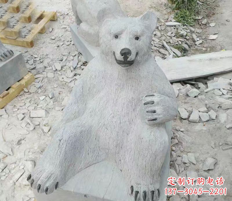 保定精美狗熊石雕