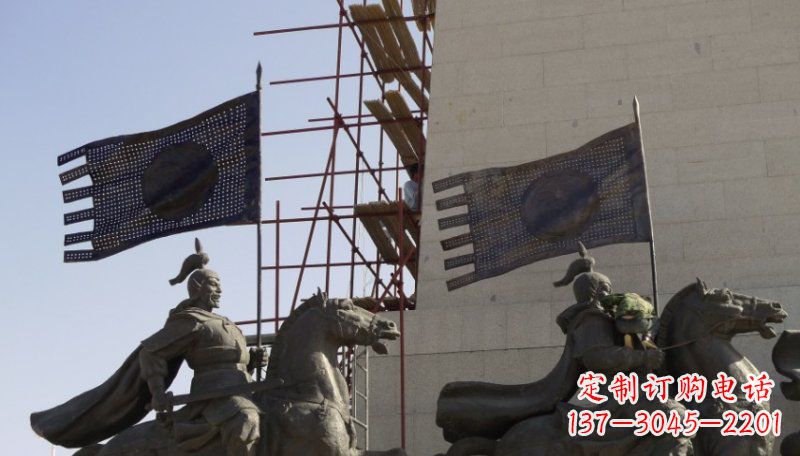 保定古代将军景区铜雕