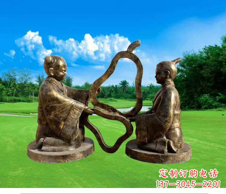 保定古代孔融让梨人物铜雕