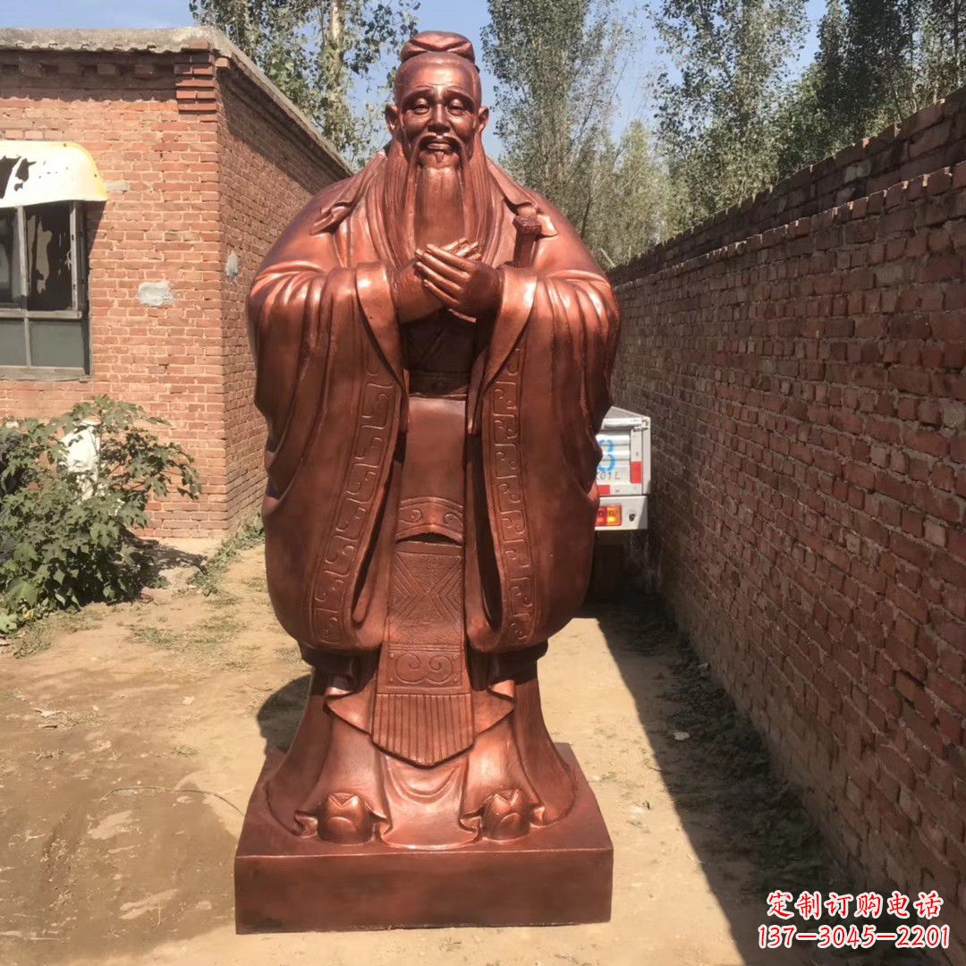 保定中领雕塑精致孔子铜雕，传承文明智慧
