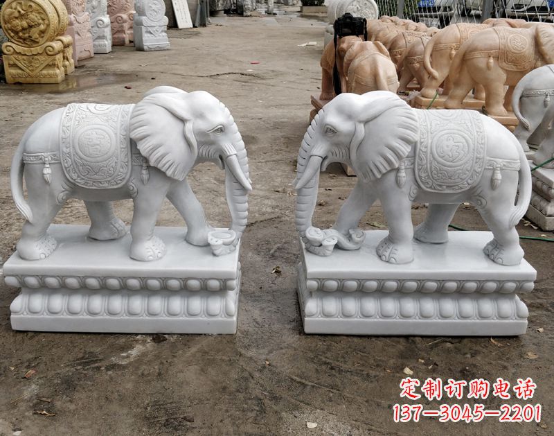 保定传统古老工艺大象雕塑