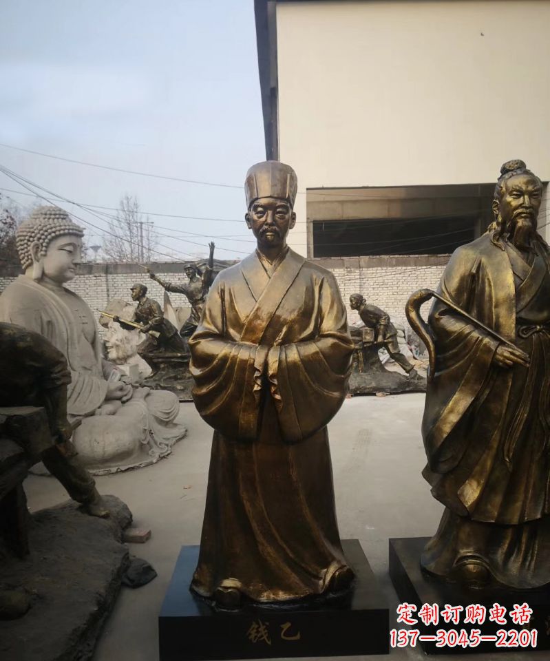 保定古代名人精美铜雕
