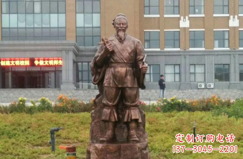 保定传承古代名人铜雕——鲁班雕像