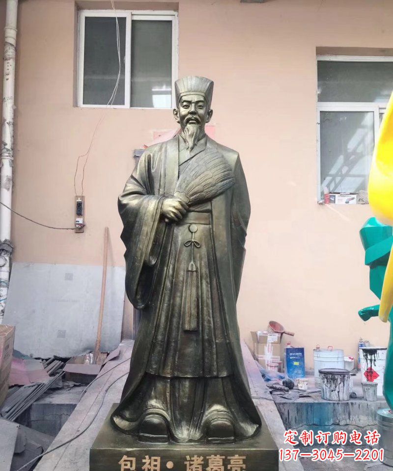 保定中领雕塑经典传承,诸葛亮铜雕!