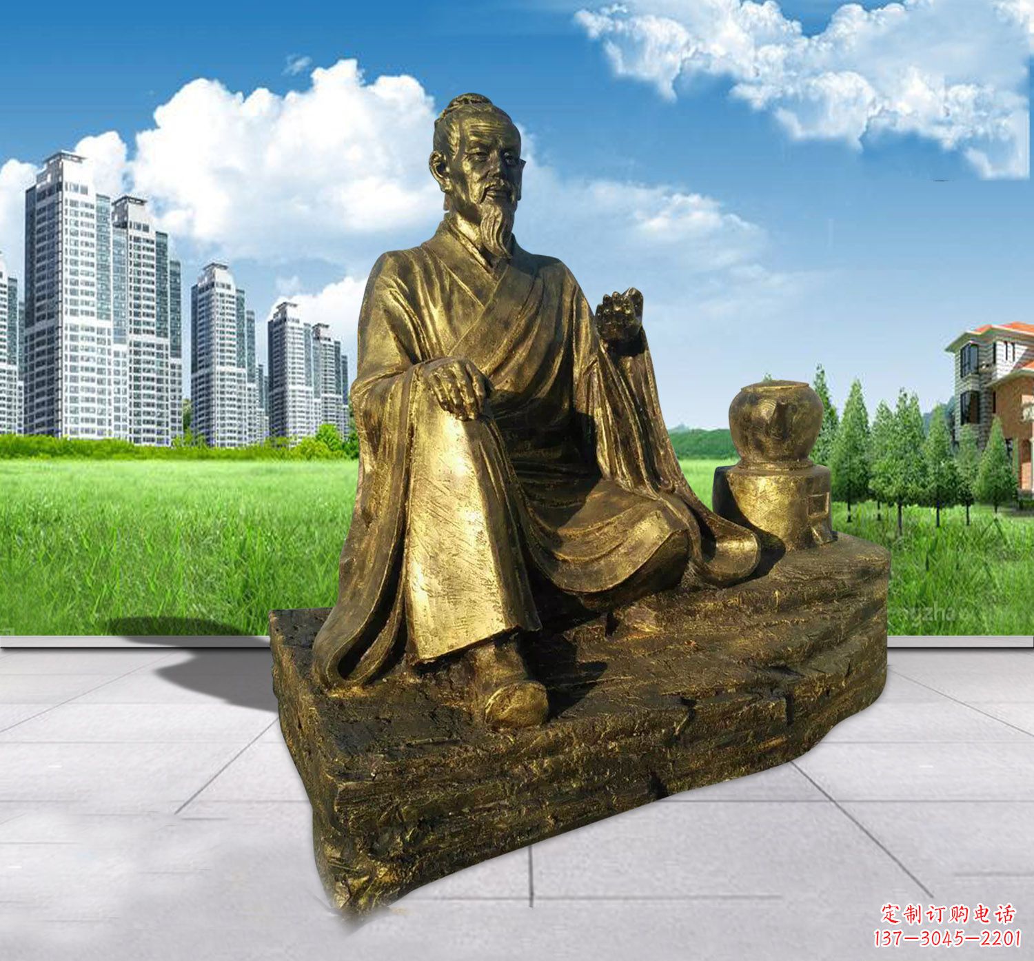 保定匠心独运——中领雕塑张仲景铜雕