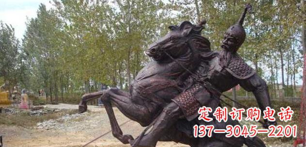 保定古代骑马人物公园景观铜雕 (2)