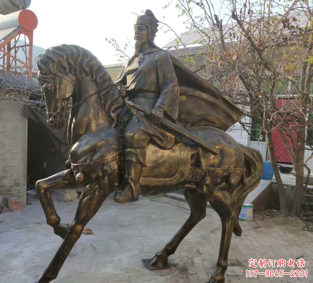 保定古典风格骑马人物铜雕塑