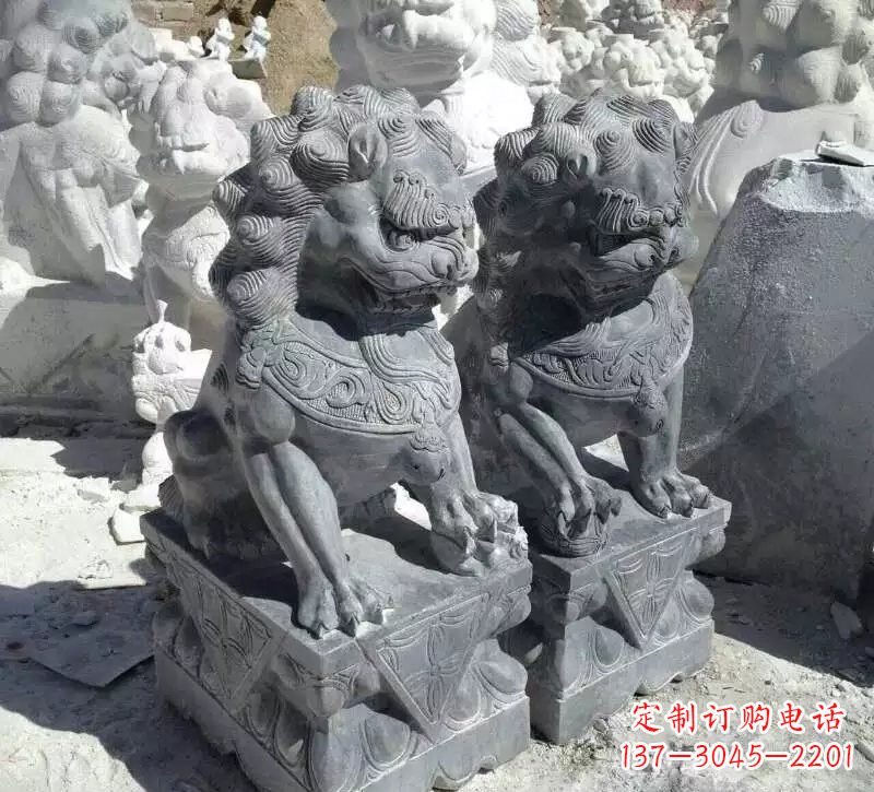 保定古典青石狮子雕塑