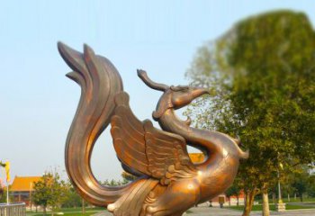 保定纯铜铸造的四灵之朱雀雕塑