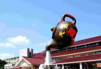 保定传统铜质茶壶雕塑