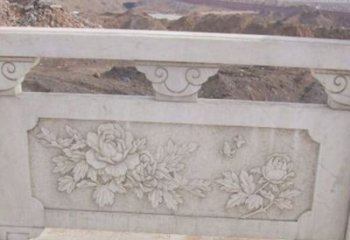 保定牡丹花浮雕石栏板景观雕塑