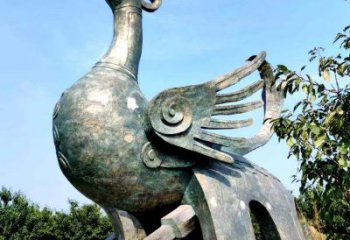 保定公园园林朱雀铜雕景观雕塑