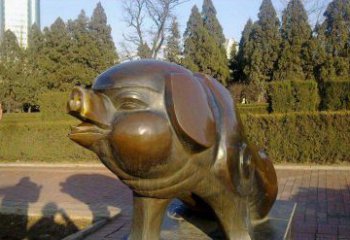 保定定制公园猪铜雕