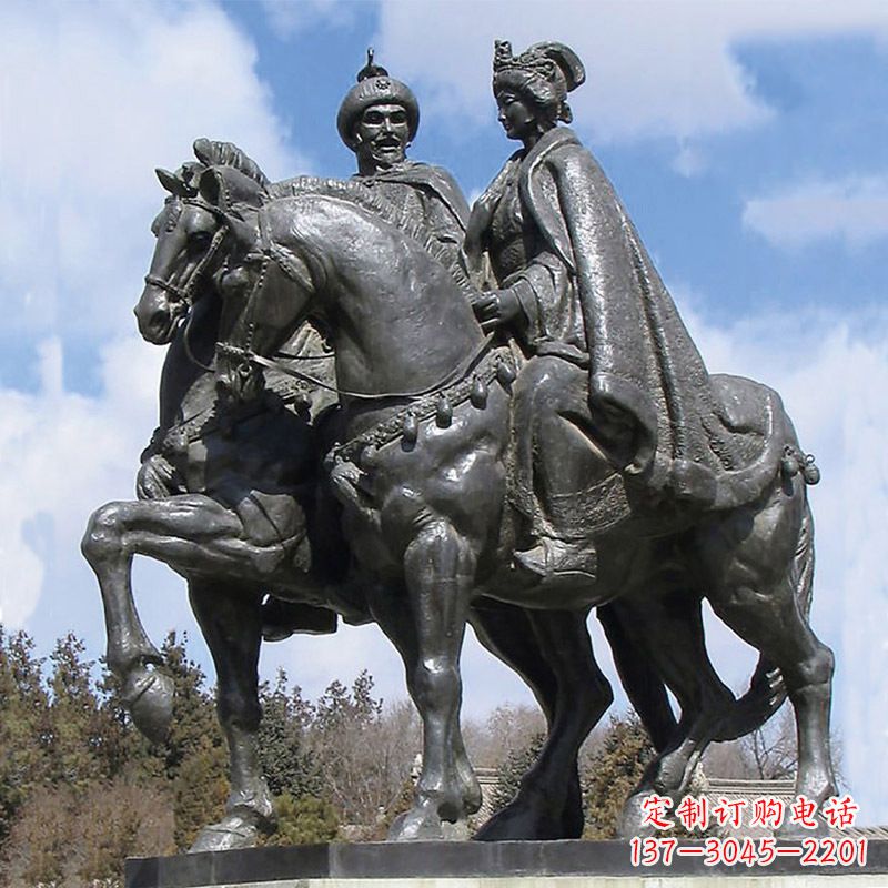 保定古代人物单于王昭君骑马雕塑