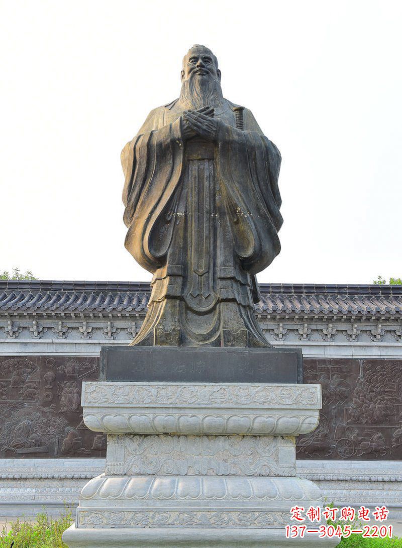 保定古代人物孔子铜雕 (2)