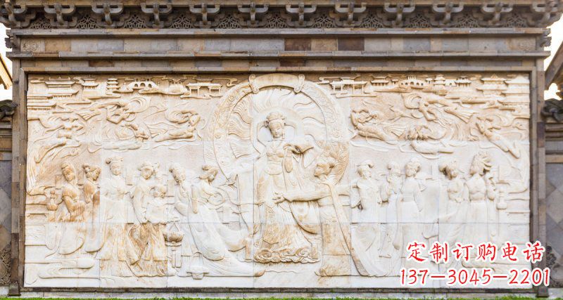 保定中领雕塑:古代人物石浮雕影壁