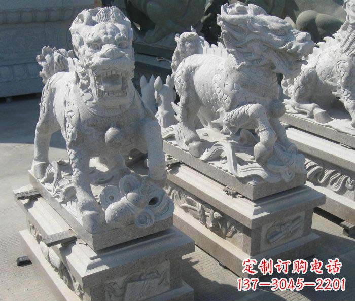 保定优质古代神兽麒麟石雕