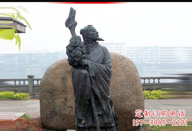 保定传承古代文化,陶渊明雕塑悠久记忆