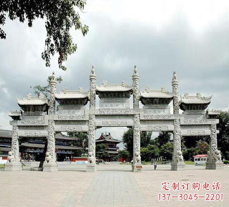 保定古代石牌坊雕塑