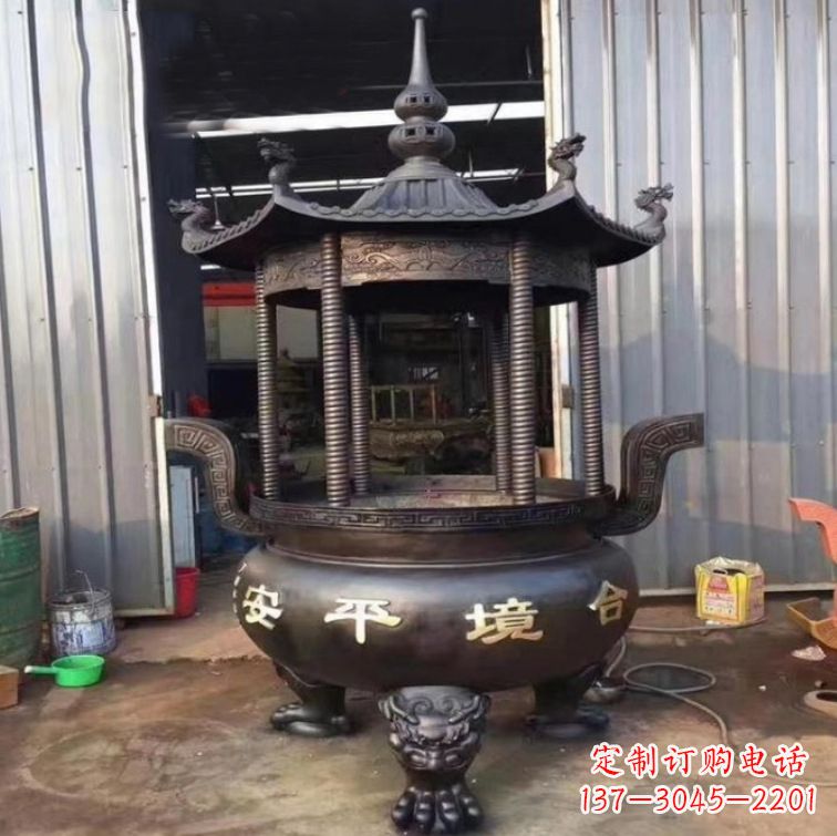 保定精美古代铜香炉雕塑，成就您的家庭情调