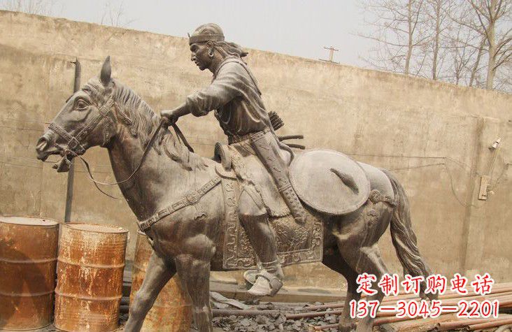 保定古代战马铜雕塑