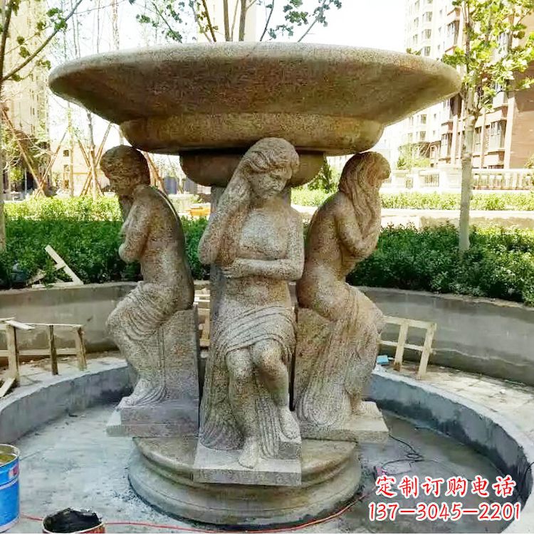 保定古典石雕喷泉精美雕塑