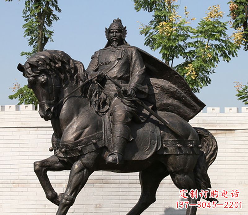 保定古人将军骑马骑马铜雕