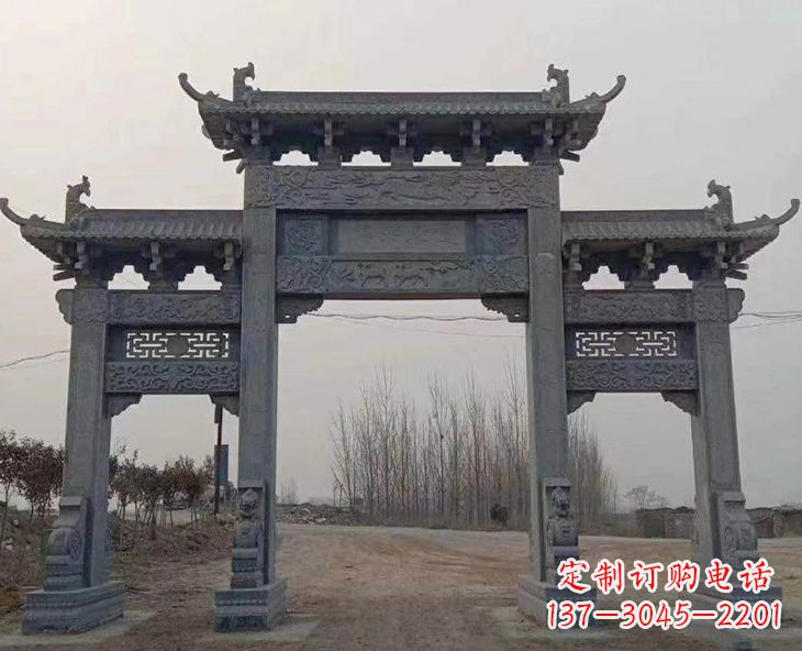 保定古石牌坊-手工精雕细琢牌坊雕塑