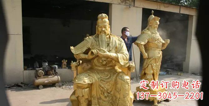 保定关帝武财神铜雕