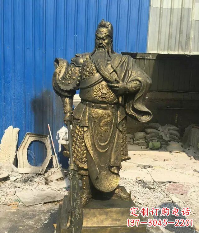 保定精美雕刻的关公铜雕