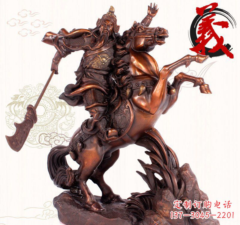 保定关公骑马铜雕