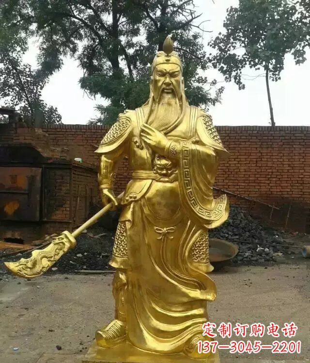 保定关公提刀武财神铜雕 (5)