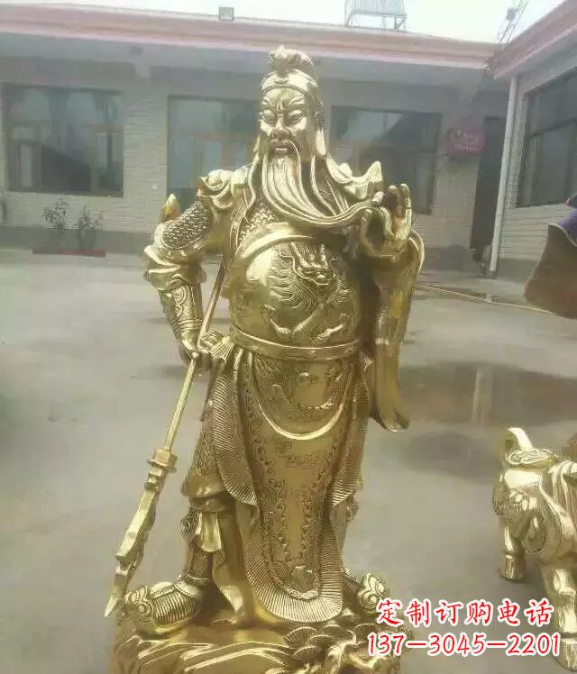 保定关公提刀武财神铜雕 (3)