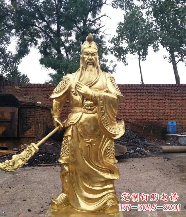 保定关公提刀武财神铜雕 (4)